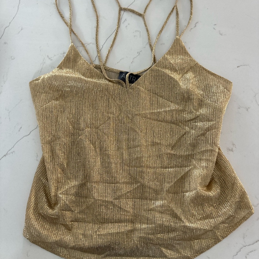 Astr Gold Shimmer Women's Blouse